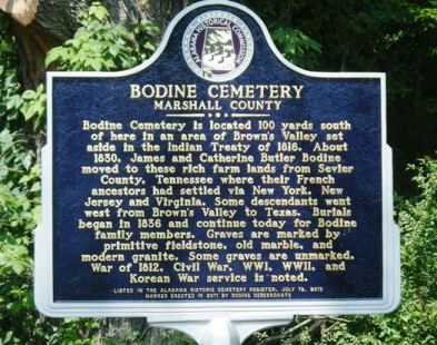 Bodine Cemetery in Marshall County, AL